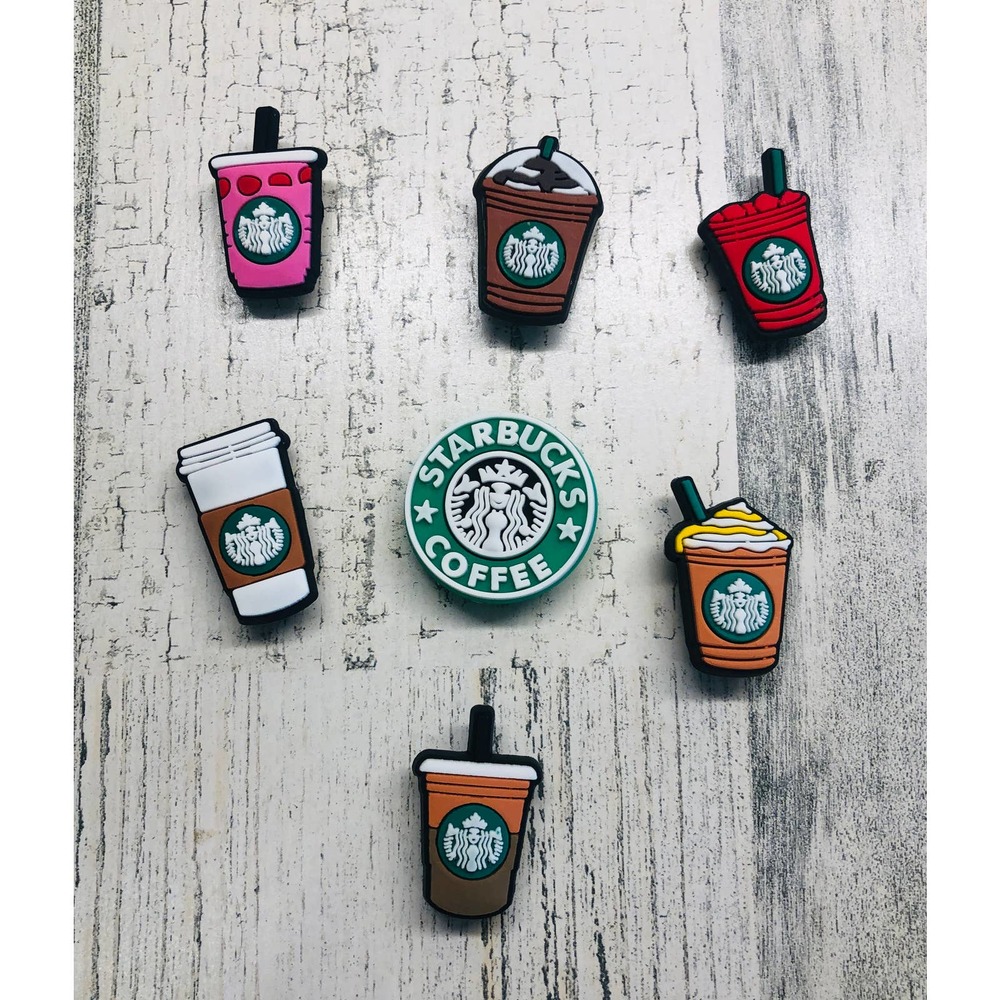 Lot of 7 Starbucks Coffee Croc Jibbitz NEW